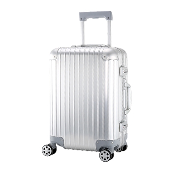 五金优选 铝镁合金拉杆箱银色20寸行李箱登机箱