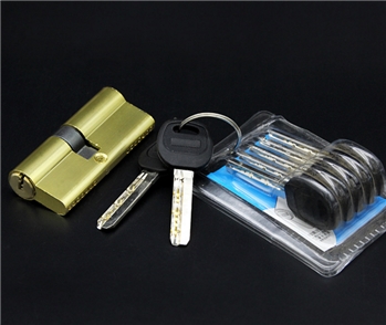 防盗门铝包铜ab锁芯 全铜钥匙 防盗门锁芯配件